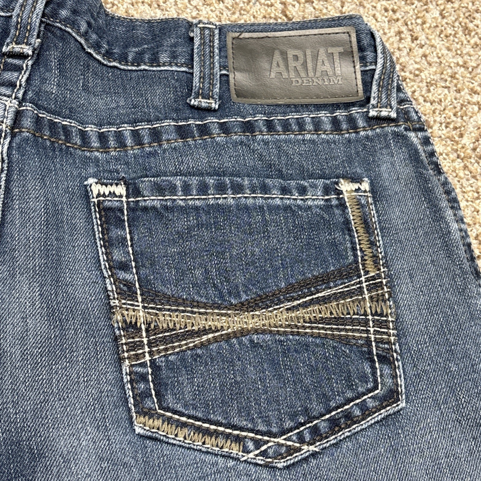 Ariat M4 Low Rise Boot Cut Jeans Mens 36x30 Blue Denim Western Fits 36 X 29 - View 16