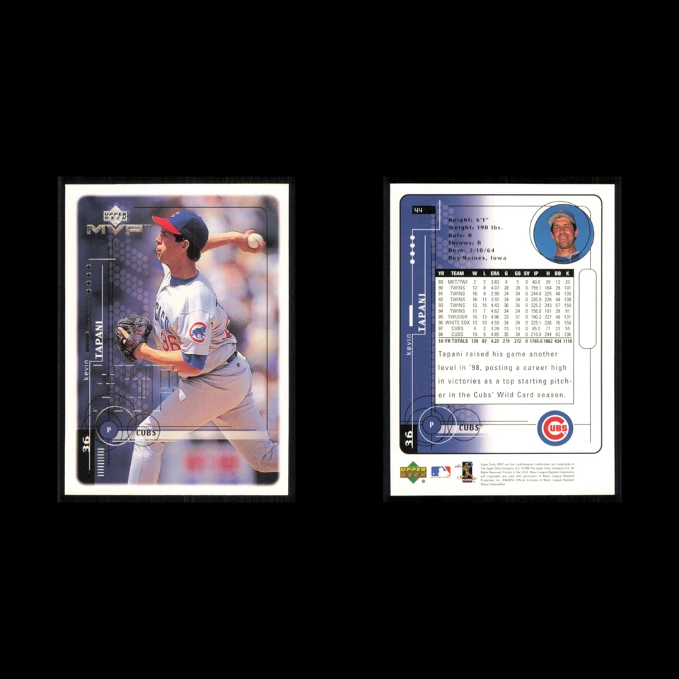 Kevin Tapani #44 1999 Upper Deck MVP Chicago Cubs Tarjeta de béisbol MLB NM Foto 3 de 3