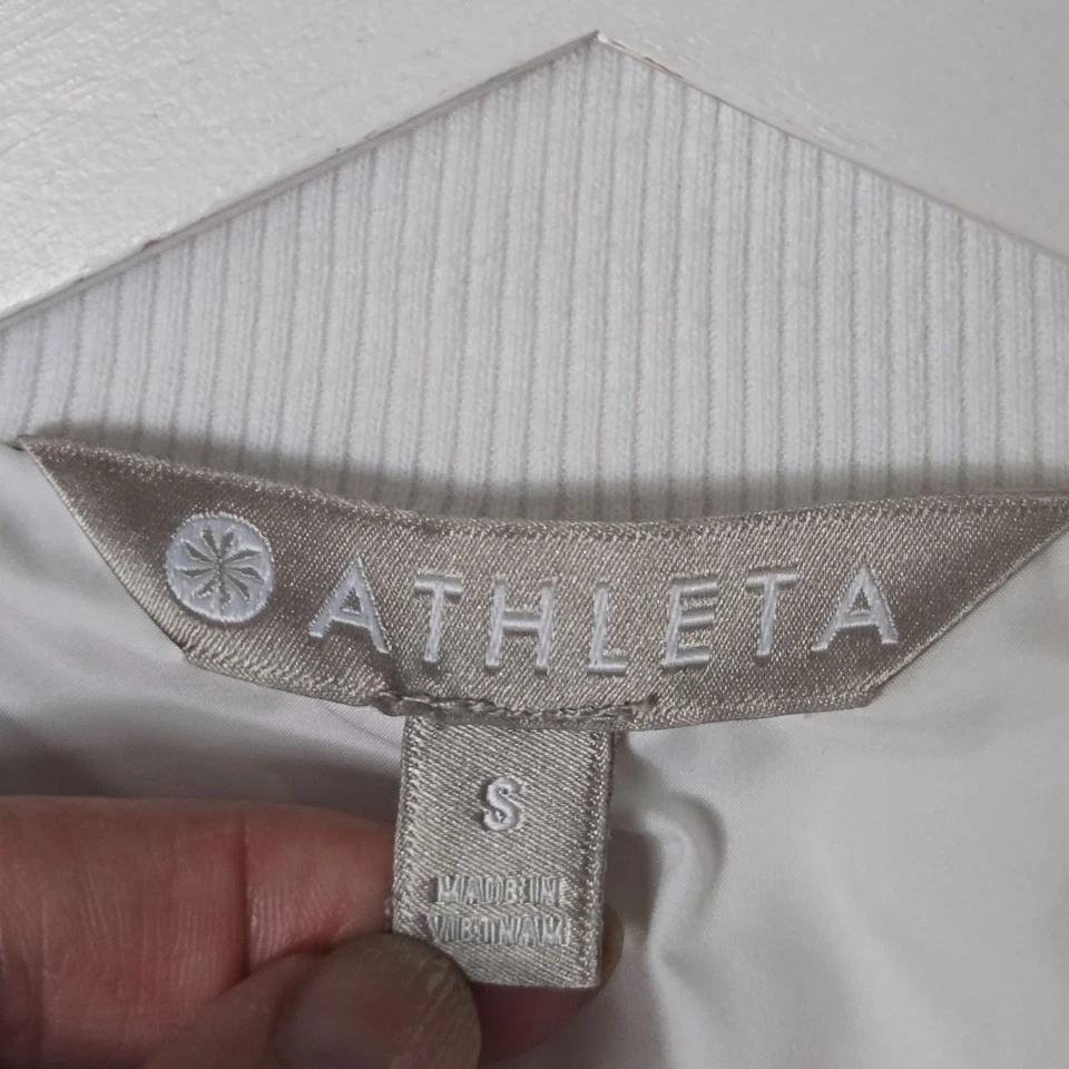 Athleta Size S Fjord Hybrid Primaloft White Jacket Puffer Zip-Up Coat - Image 4 of 4