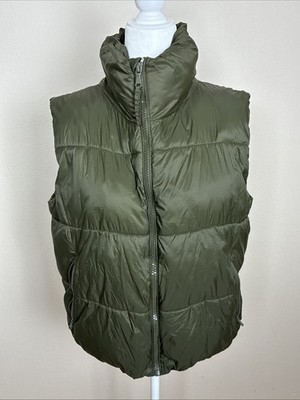 Old Navy Fashion Puffa Puffer Vest in Heritage Green Women's Size Large