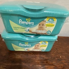 Pampers Baby Wipes Pop Up Container SEALED Refillable New Set Of 2