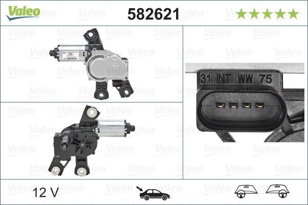 Valeo 582621 Wischermotor Hinten FüR Seat Vw-image