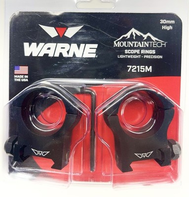 WARNE Mountain Tech Scope Rings Precision 30mm  7215M=Brand NEW= Made In USA!!!