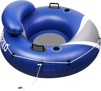 Aufblasbarer Pool Schwimmsessel 115Cm Mit Netzboden 2 GeträNkehalter Erwachsene