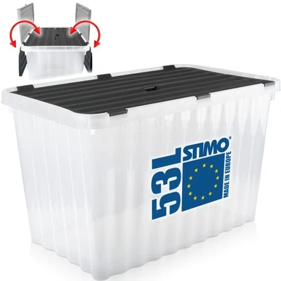 Aufbewahrungsbox 53L Deckel Korb Kiste Ordnungsbox Box groß Kunststoff stabil - Bild 1 von 4