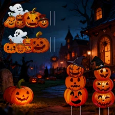 Gamexcel Halloween Ghost Pumpkin Stakes Prop For Lawn Yard Garden Decoration