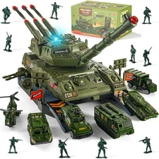 Homaisson Military Tank Toy Set: Tank Battle Army Toys with 6 Army Vehicles T...