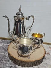 Vintage Sheridian Silverplated 3 Piece Tea Set