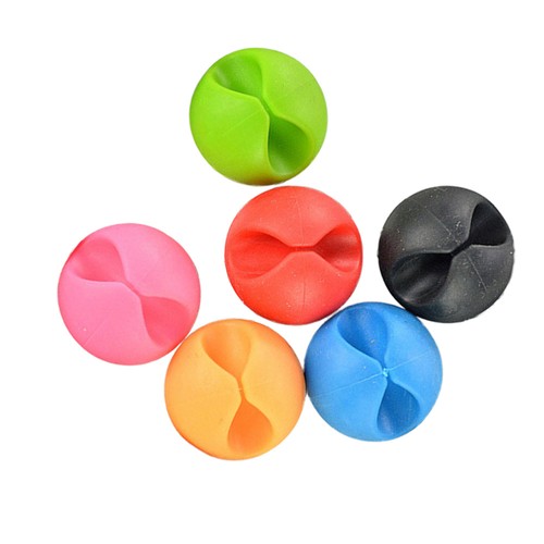 24pcs Colorful Desktop Cable Clip Organizer Single Slot Table Cord Management - 第 2/11 張圖片