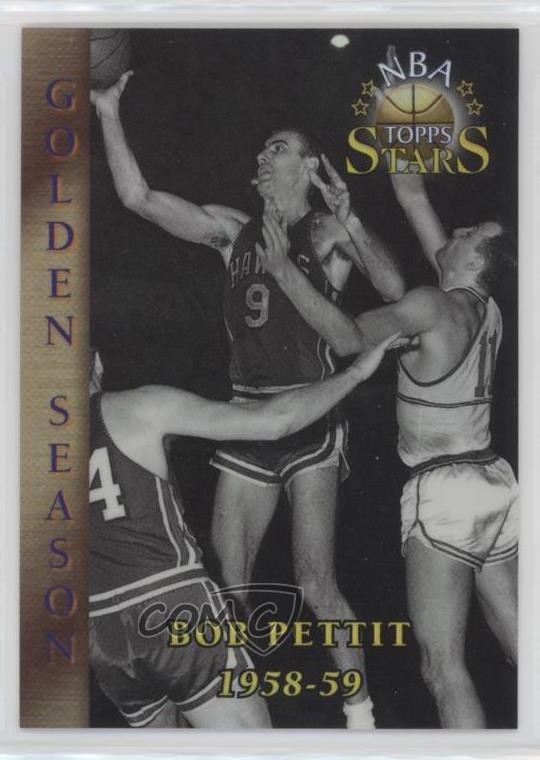 1996 Topps Stars Golden Season Finest Refractor Bob Pettit #85 HOF s1i