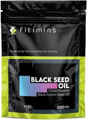 FITIMINS Black Seed Oil 2000mg, Cold Pressed Organic Black Seed Softgels, 2 Month Supply