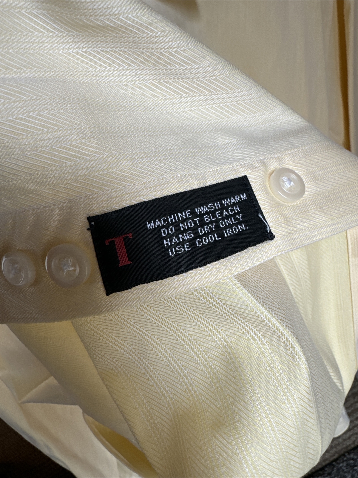 Robert Talbott Yellow Button Front Dress Shirt Me… - image 4