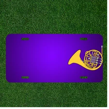 Custom Personalized License Plate With Add Names To French Horn Musical