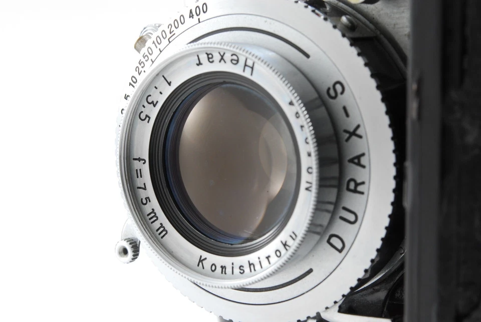 【EXC+++++】Konica Pearl III Rangefinder 6x4.5 Film Camera Hexar 75mm f/3.5 - Image 2 of 4