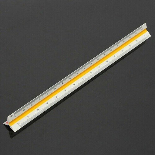 30cm/12" Solid Plastic Metric Triangular Scale Ruler Architect Engineers - Picture 2 of 6
