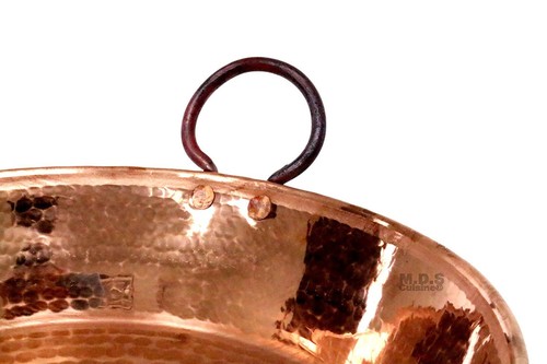 "Paella Pan 17" Paellera in rame Spagna 100% puro martellato fatto a mano... - Foto 3 di 5