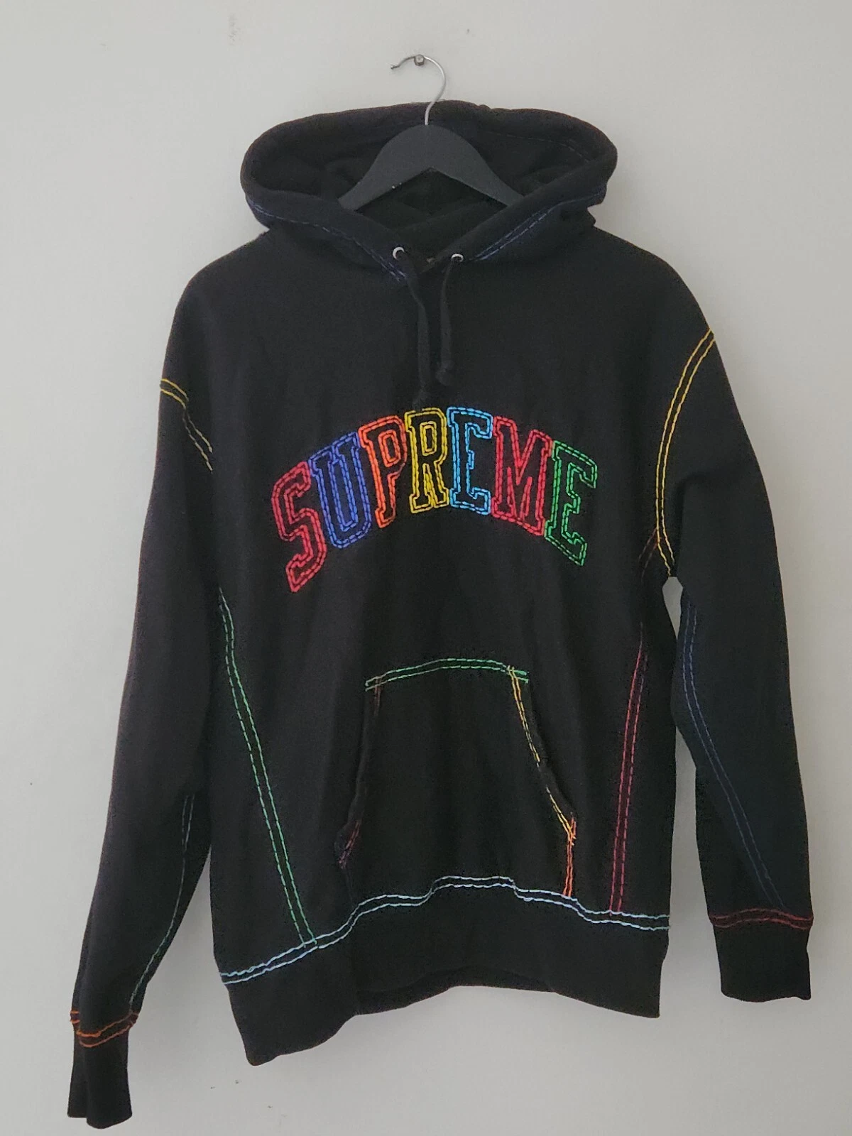 Sweat à capuche FW20 Supreme Big Stitch taille M Medium sweat à capuche noir