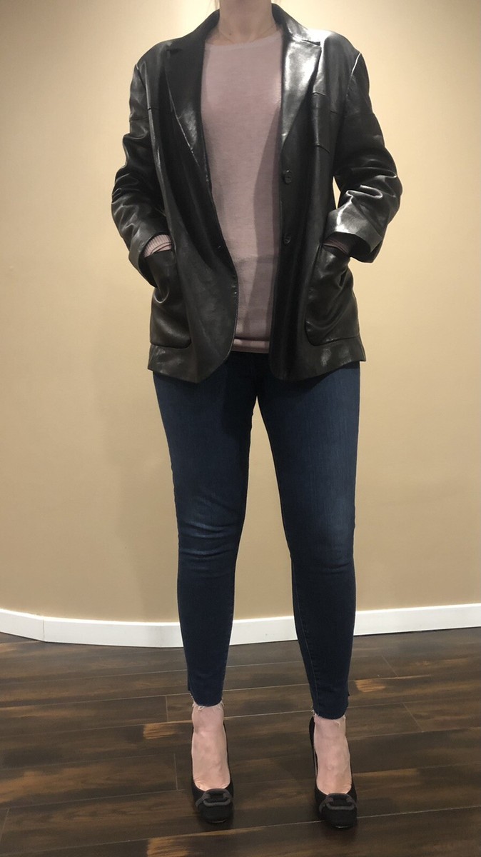 Jil Sander ジャケット ブラック系 Made In Italy JIL SANDER Made in Italy Button-Front Leather Jacket Black