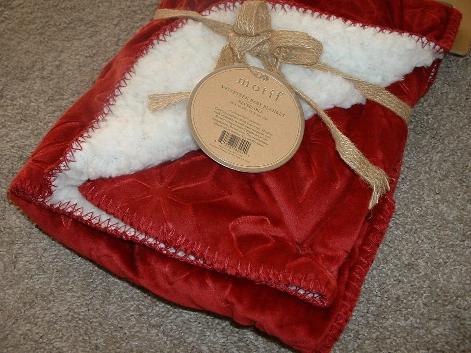 Motif праздник звезда вельветовый Baby одеяло красный Рождество младенца девочек новый с Ярлыками РЕДКАЯ - Изображение 2 из 3
