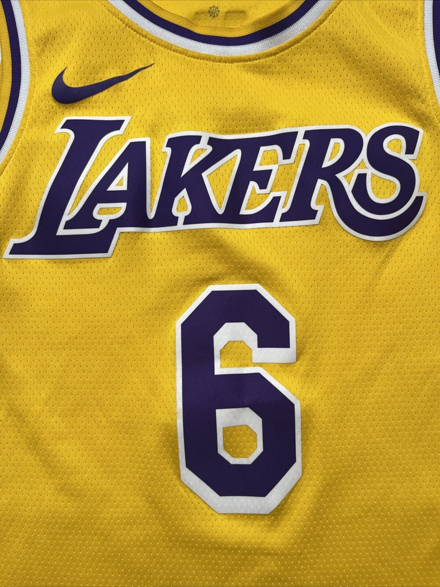 Nike LeBron James #6 Lakers Swingman Jersey Yellow Dri-Fit | eBay