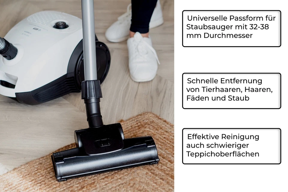 Wessper Turbobürste Universal mit rotierenden Bürsten für Staubsauger 32-38mm - Bild 4 von 4