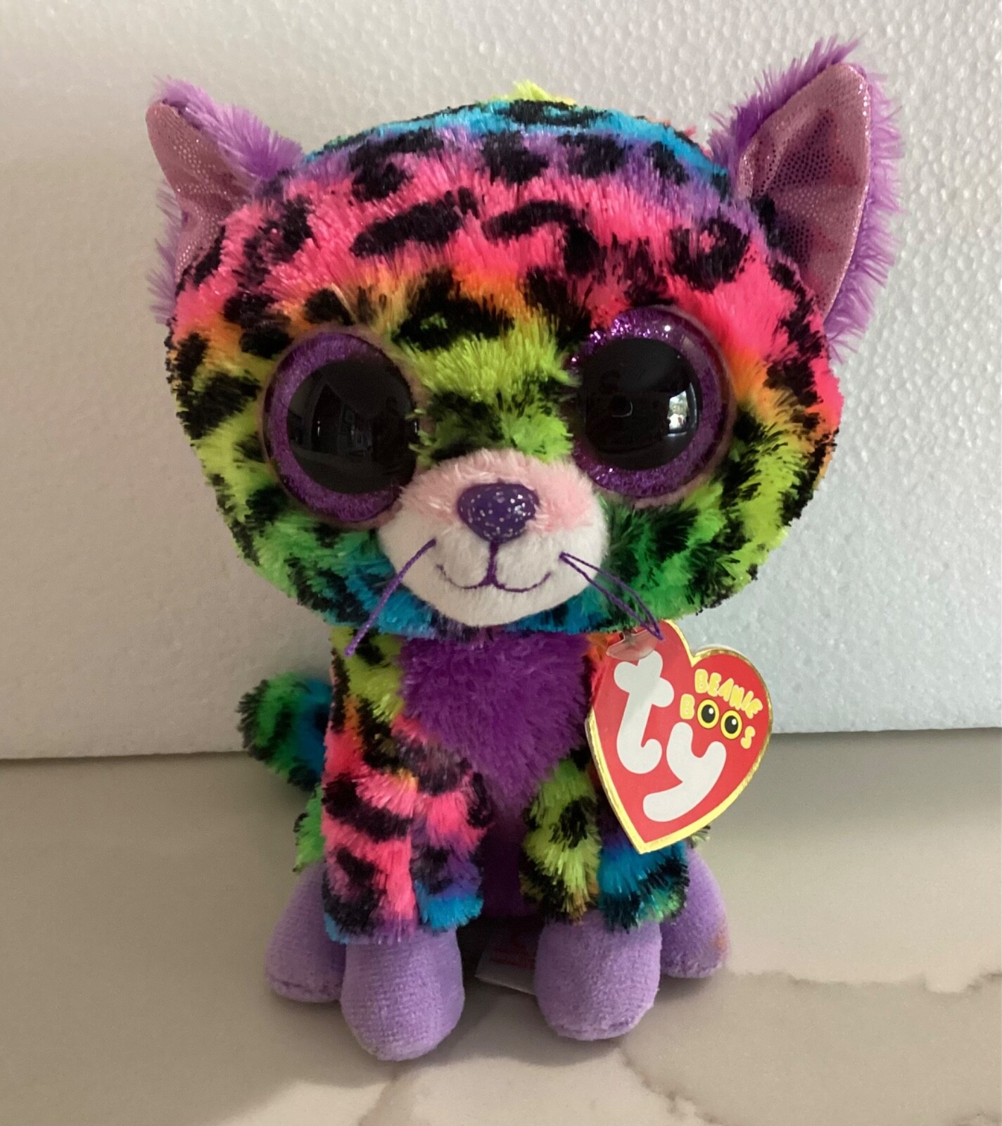 Ty Beanie Boos TRIXIE Rainbow Leopard - Retired Claire’s Exclusive 6” RARE/NEW