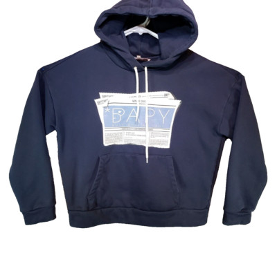 Bapy A Bathing Ape Hoodie Blue Pull Over Urban Performance Women's Size Small 