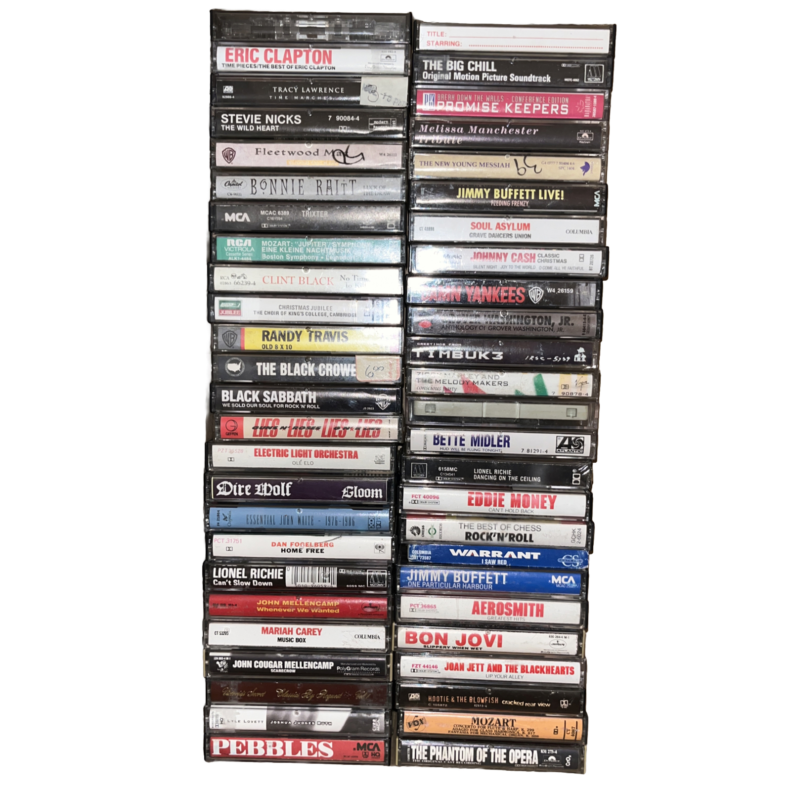 Cassette Tape Lot Of 50 Classic Rock Metal Pop Country Black Sabbath