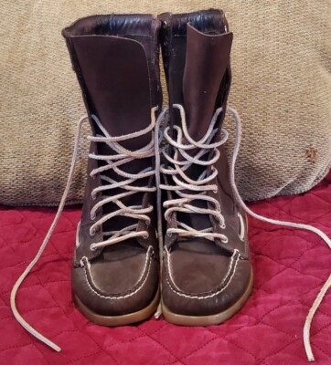 Sperry Top Sider Moc Toe Brown Leather Boots 7.5 (Vintage  display picture 1