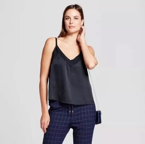 Target Women's Satin Cami - Top - A New Day Black Ebony - Small, Large, XL  | eBay