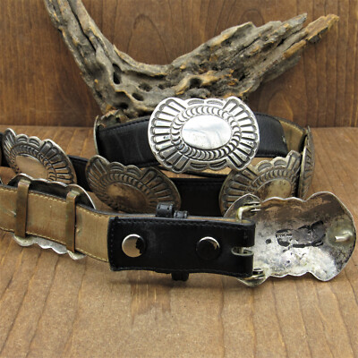 Vintage Black Leather Belt with Southwest Animal Details S Rustic Texas Native Mexico Leather Belt Vintage 28 30 32 34  main image 2