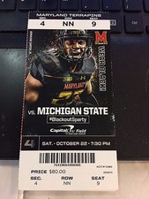 2016 MARYLAND TERRAPINS VS MICHIGAN STATE COLLEGE FOOTBALL TICKET STUB 10/22