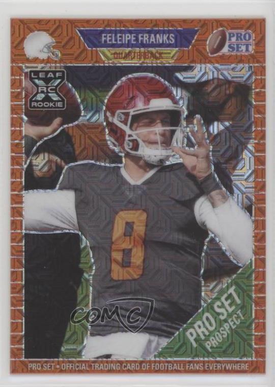 2021 Leaf Pro Set Metal Orange Wave /10 Feleipe Franks #27 Rookie RC