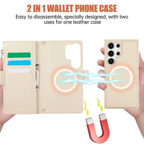 Crossbody Magnetic Wallet Phone Case For Samsung S24 S23 FE S22 S21 S20 Ultra - 第 22/75 張圖片