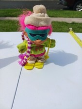 Vintage Russ Born To Ski Troll Doll With Skis AS IS