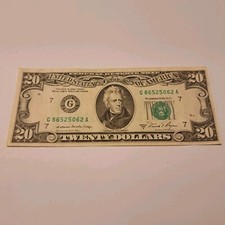 1981 20 Twenty Dollar Bill Federal Reserve Note Vintage Currency G