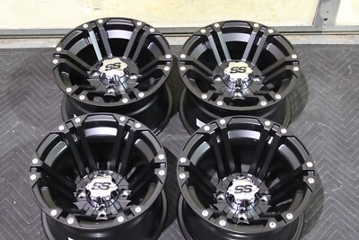 YAMAHA KODIAK 450 SRA 12'' ITP SS212 BLK ALUMINUM ATV / UTV WHEELS (SET 4) SRA1CA