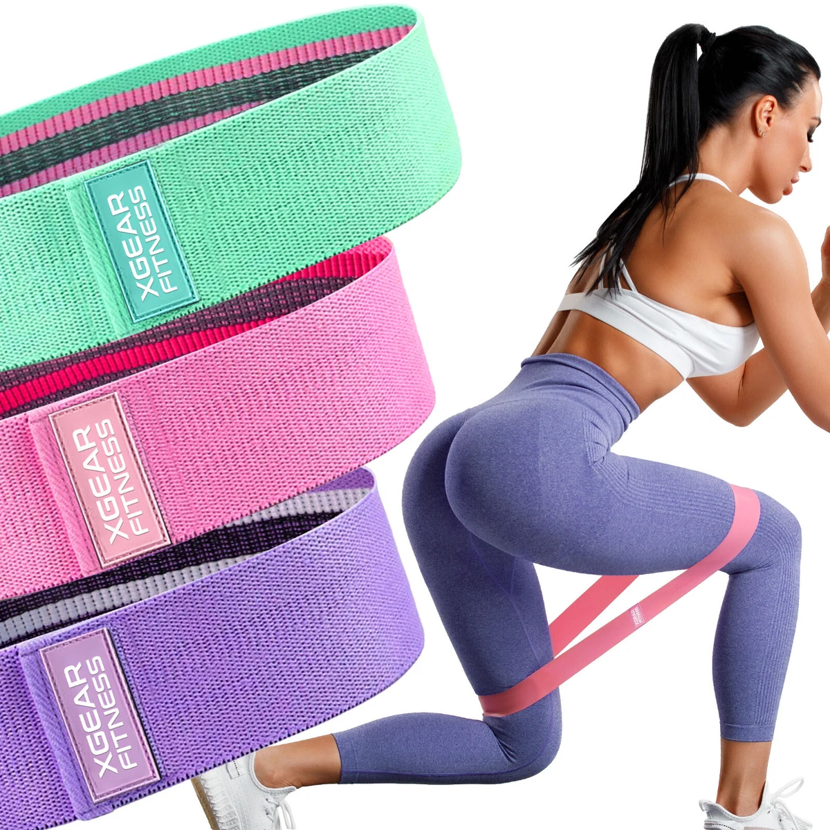 Exercise Workout Bands Resistance Bands for Women, 3 Levels Booty Bands for  Butt