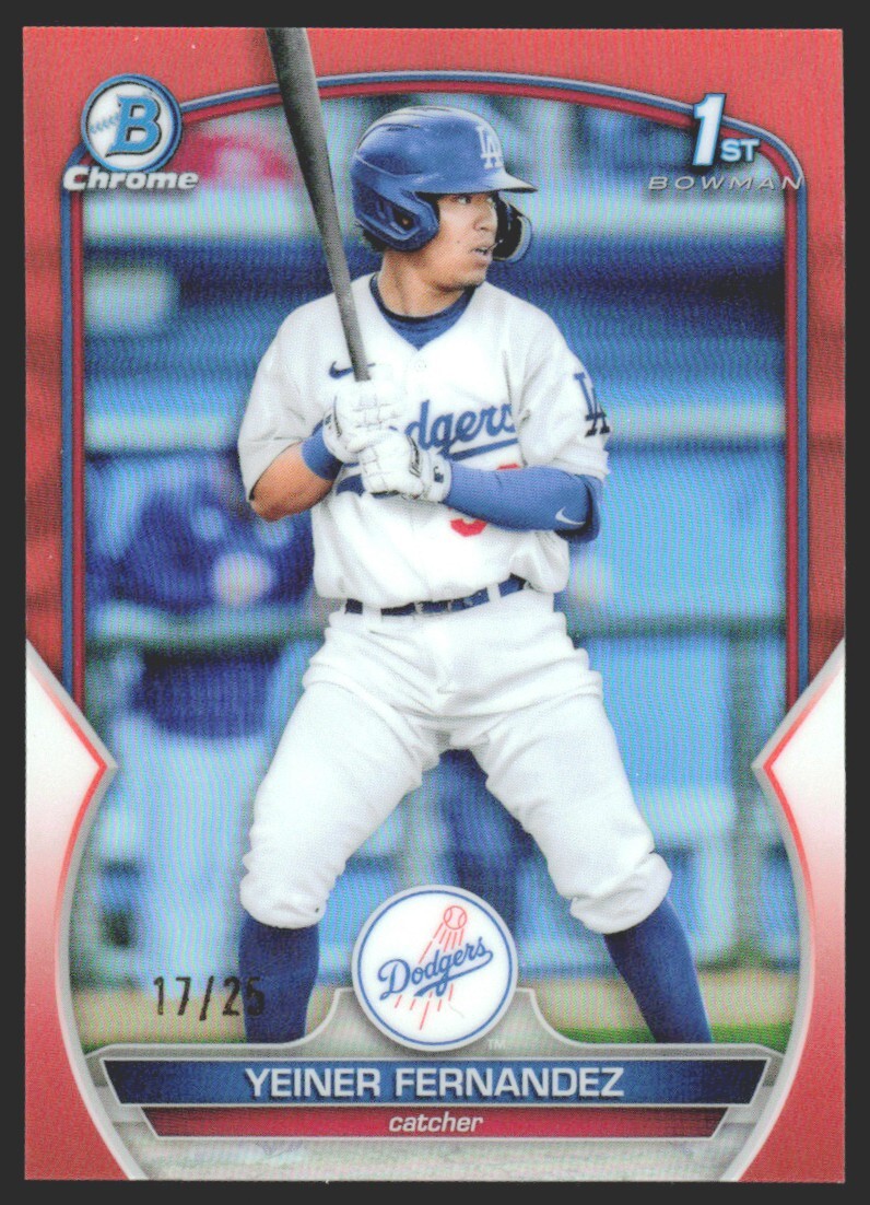 2023 Bowman Chrome Prospects Orange Refractor /25 Yeiner Fernandez #BCP-138 GS1