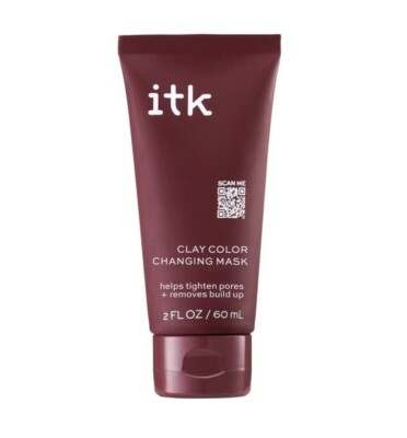 ITK Clay Color Changing Mask Kaolin Clay Deep Pore Cleanser 2oz NIB + Free  