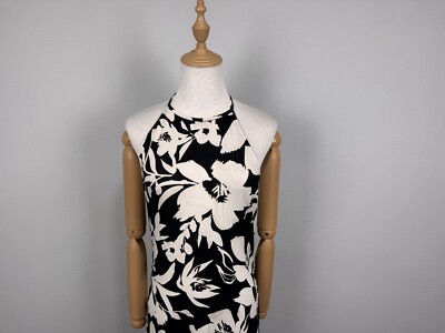 Karen Millen Petite Drawstring Neck Closure Black White Flowers Evening Dress M | eBay Karen Millen Petite Drawstring Neck Closure Black White Flowers Evening Dress M | eBay