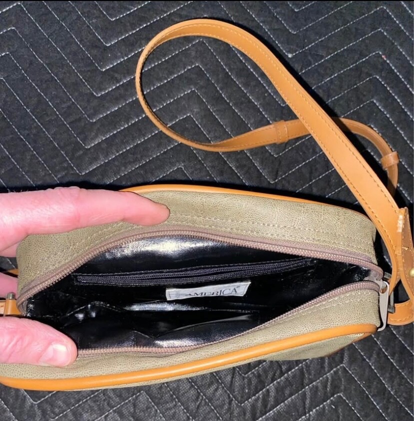 Perry Ellis America Brown Green Handbag New