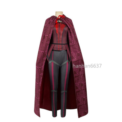 Marvel Movie Wanda Vision Scarlet Witch Cosplay Costume Halloween Props Women