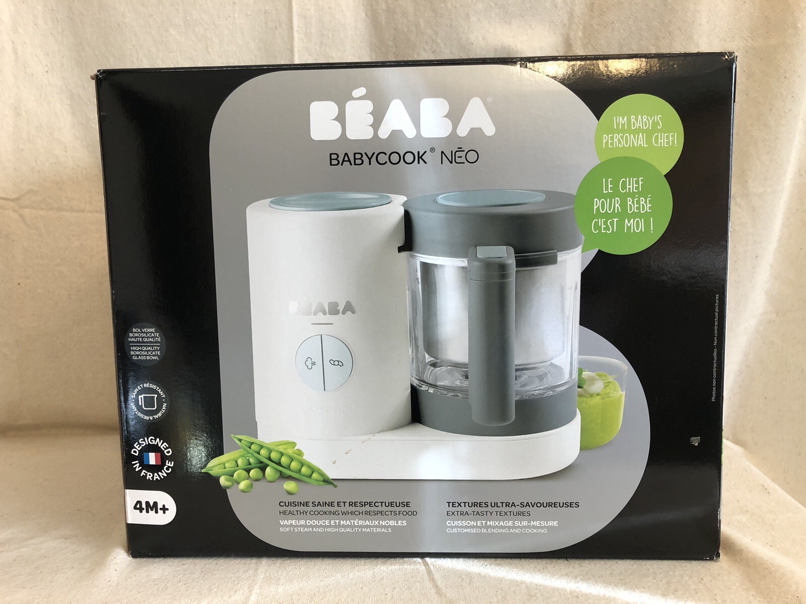 Beaba Babycook Neo, Baby Food Maker, Glass Bowl Baby Food Processor, 4