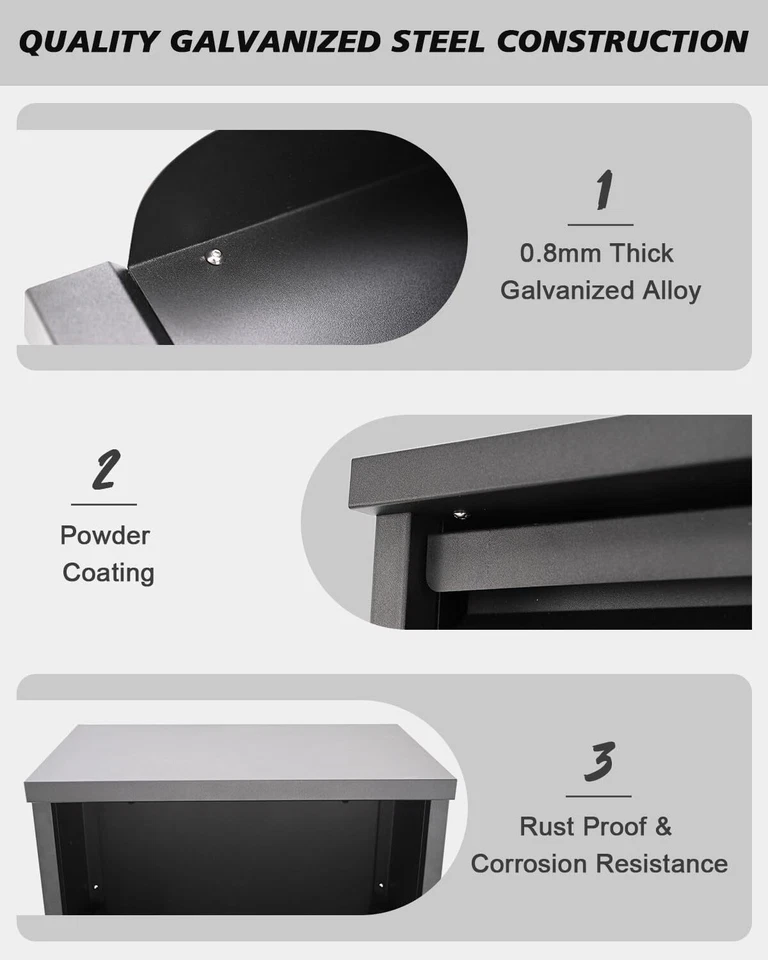 SLSY Package Delivery Boxes Galvanized Alloy Parcel Mailbox Secure Anti-Theft - Image 4 of 4