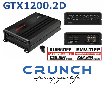 Crunch GTX 1200.2D Compact Digital 2 Channel Amplifier 1200W with Remote
