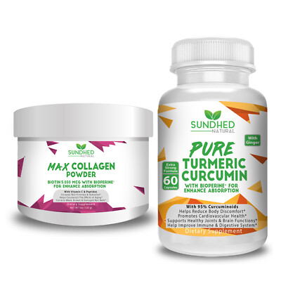 Sundhed Natural Max Collagen Plus C Powder & Pure Turmeric Curcumin