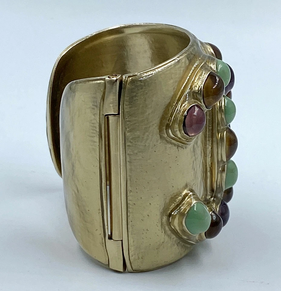 NUEVO CON ETIQUETAS BRAZALETE CHANEL CC oro metal vidrio cuentas otoño 2018 grueso Foto 4 de 4