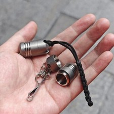 Titanium Waterproof Pill Case Box Organizer Container Portable Keychain Pendant