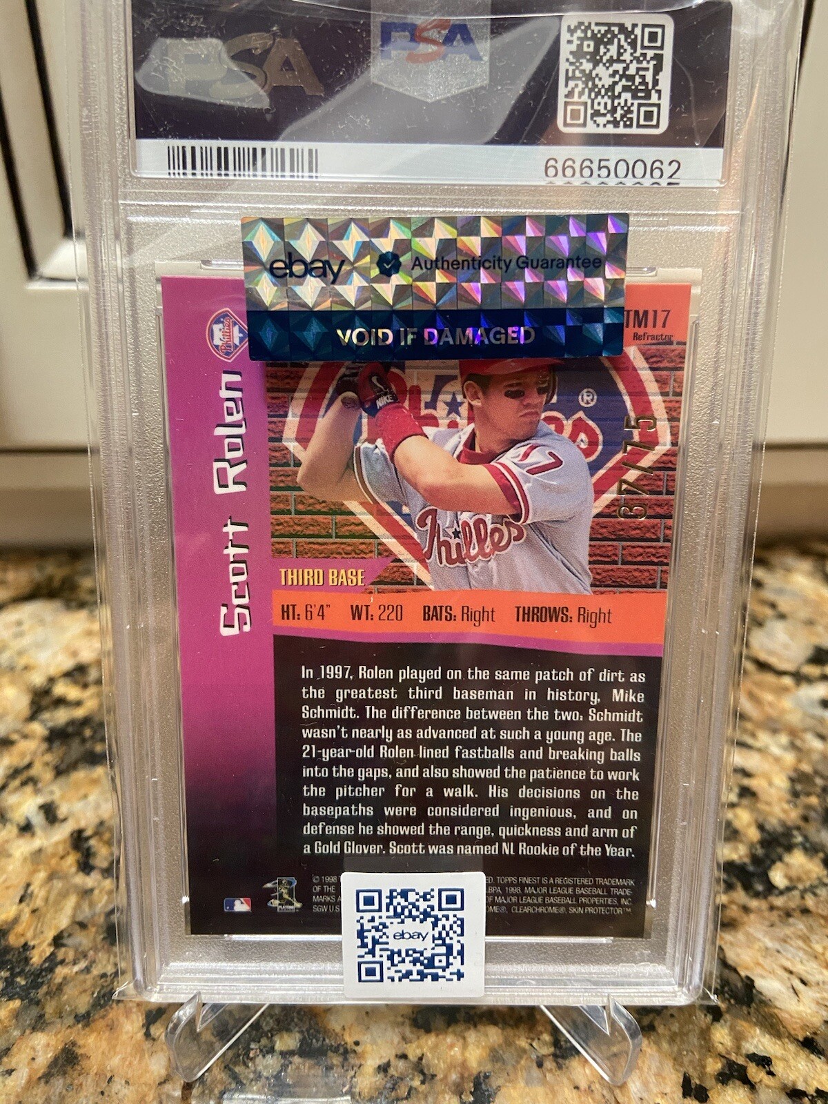 🔥RARE 1998 Finest THE MAN REFRACTOR New HOF’er SCOTT ROLEN PSA 9 MINT ...